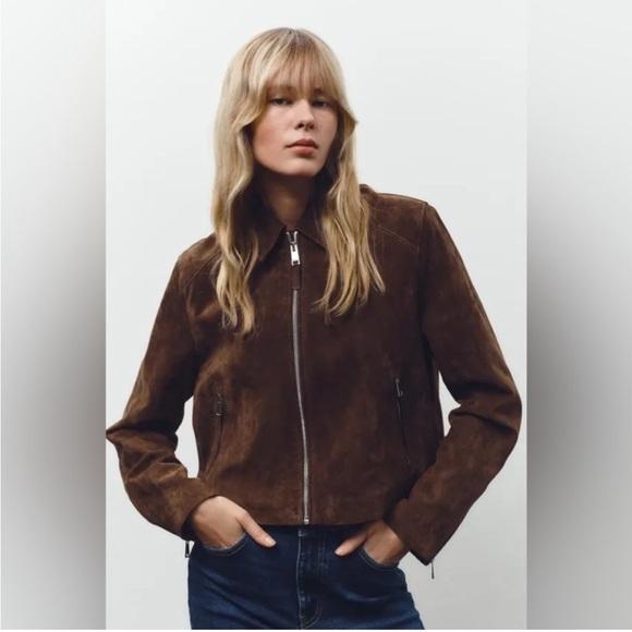 Brown Suede Women's Jacket - Picture 2 of 8